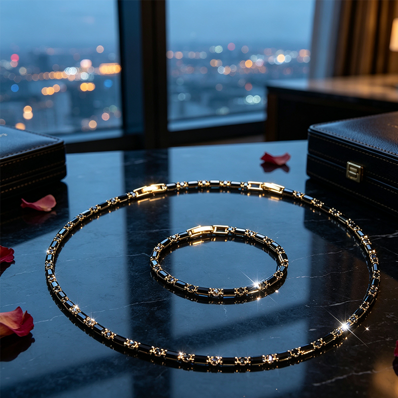 Add Street-Luxe Shine Instantly! Cubic Zircon Men's Jewelry Set