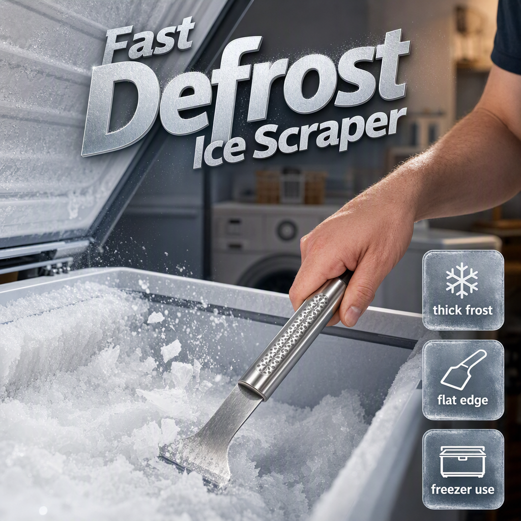 Clear Freezer Frost Instantly! Heavy-Duty Stainless Steel Ice Scraper