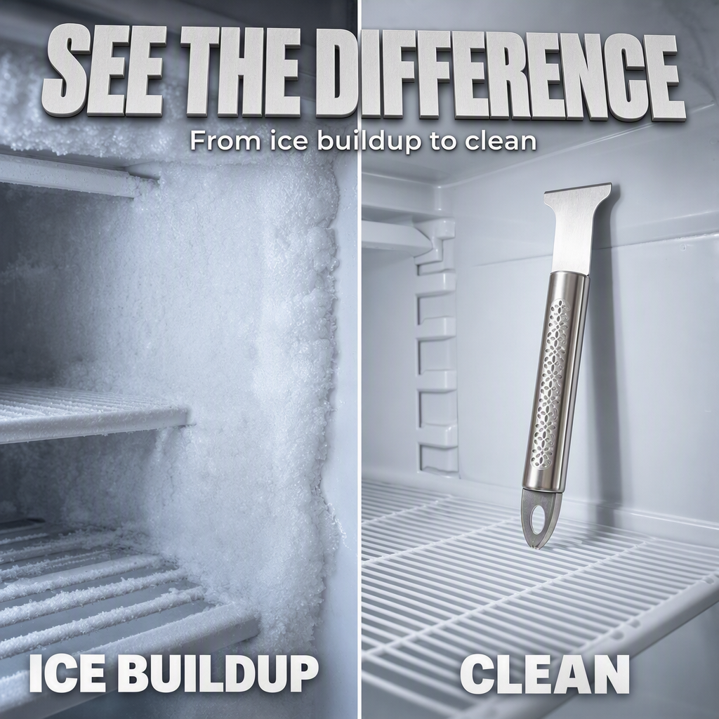 Clear Freezer Frost Instantly! Heavy-Duty Stainless Steel Ice Scraper