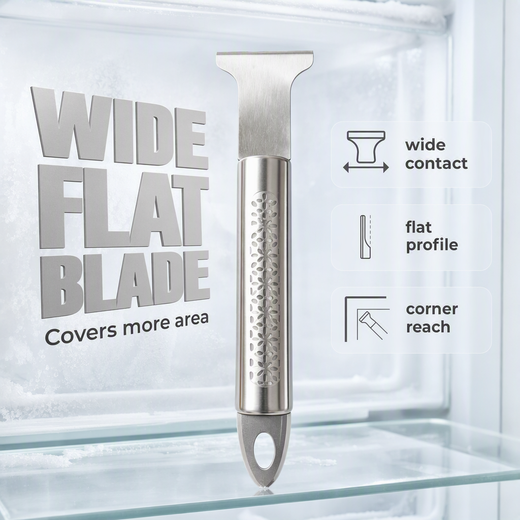 Clear Freezer Frost Instantly! Heavy-Duty Stainless Steel Ice Scraper