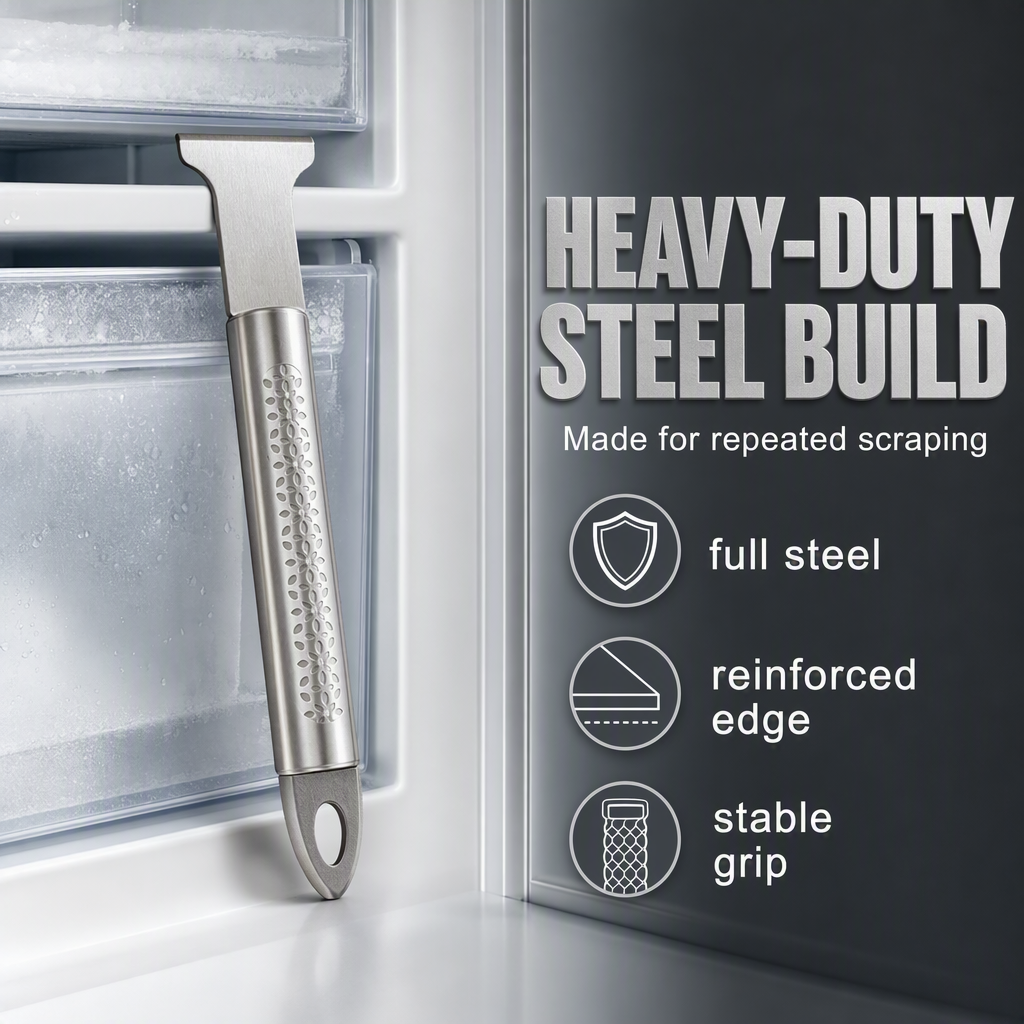 Clear Freezer Frost Instantly! Heavy-Duty Stainless Steel Ice Scraper