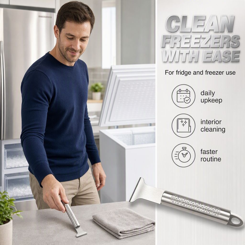 Clear Freezer Frost Instantly! Heavy-Duty Stainless Steel Ice Scraper