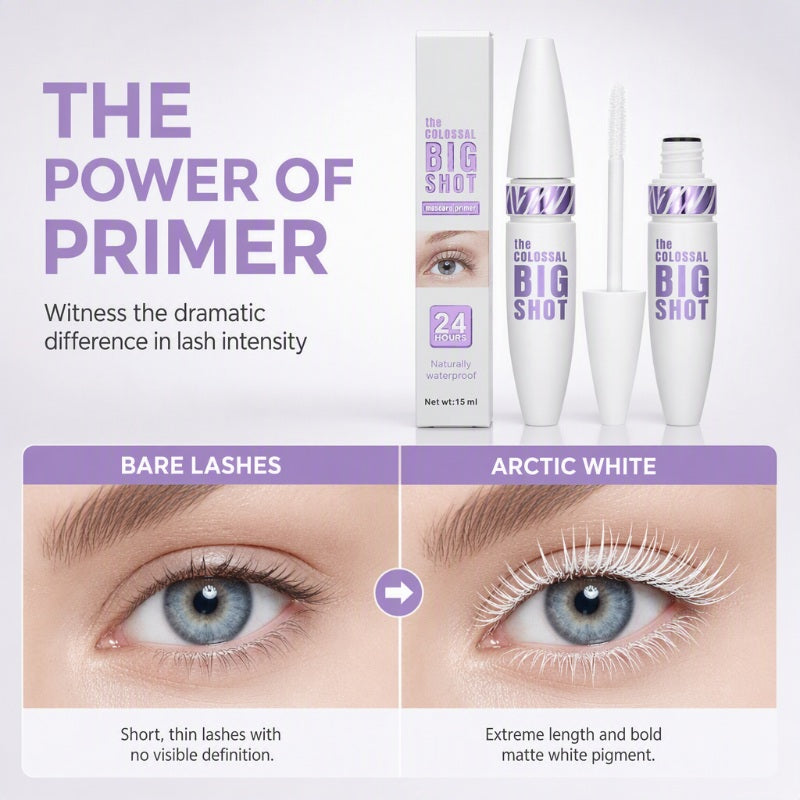 Double Lash Length Instantly! 24H No-Smudge White Primer