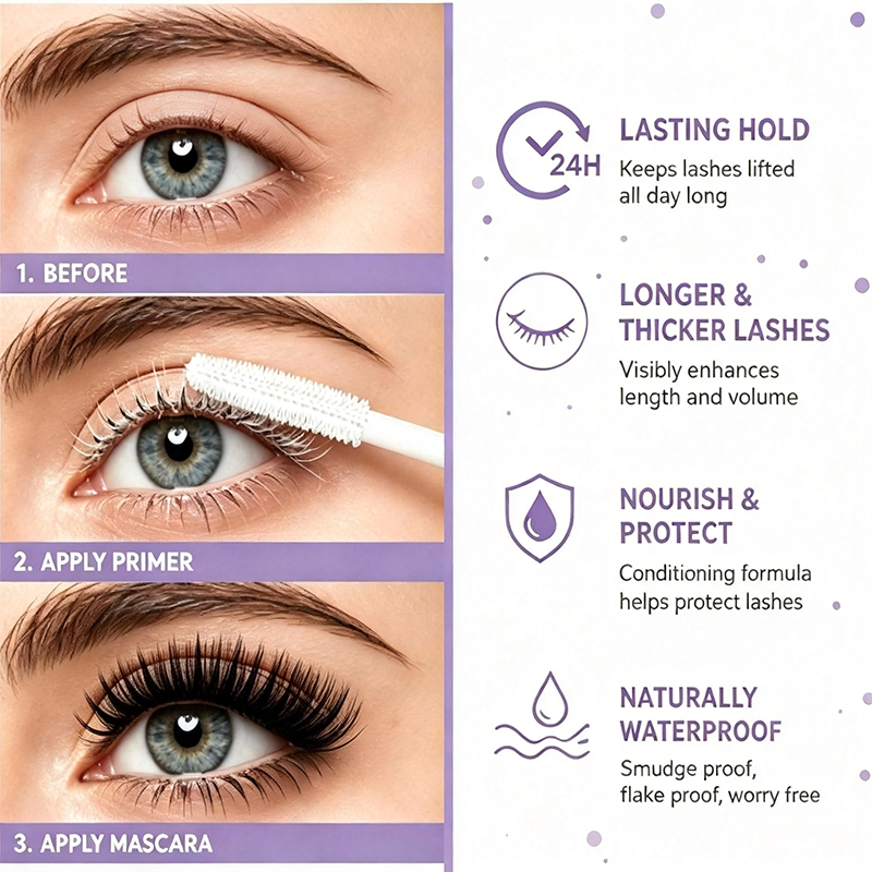 Double Lash Length Instantly! 24H No-Smudge White Primer