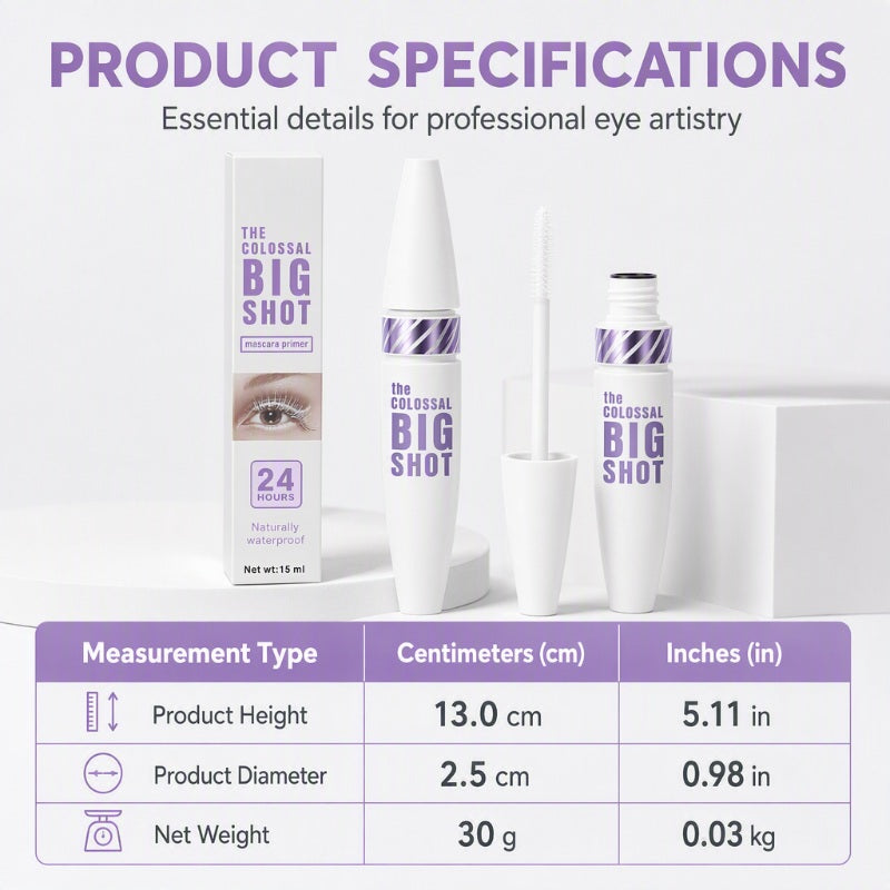 Double Lash Length Instantly! 24H No-Smudge White Primer