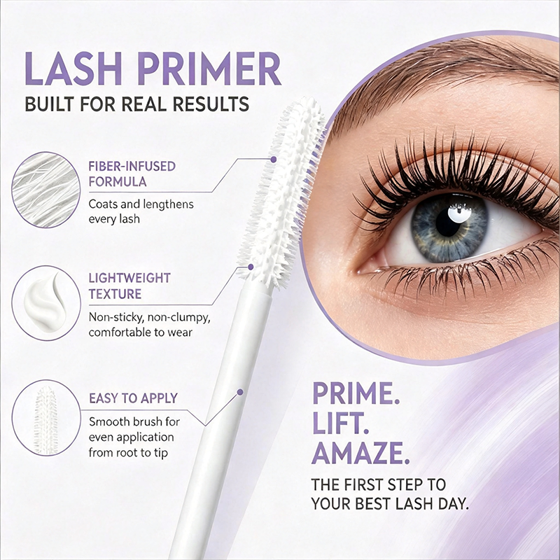 Double Lash Length Instantly! 24H No-Smudge White Primer