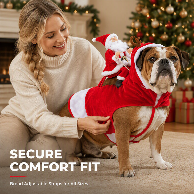 Funny Christmas Dog Reindeer Riding Costume