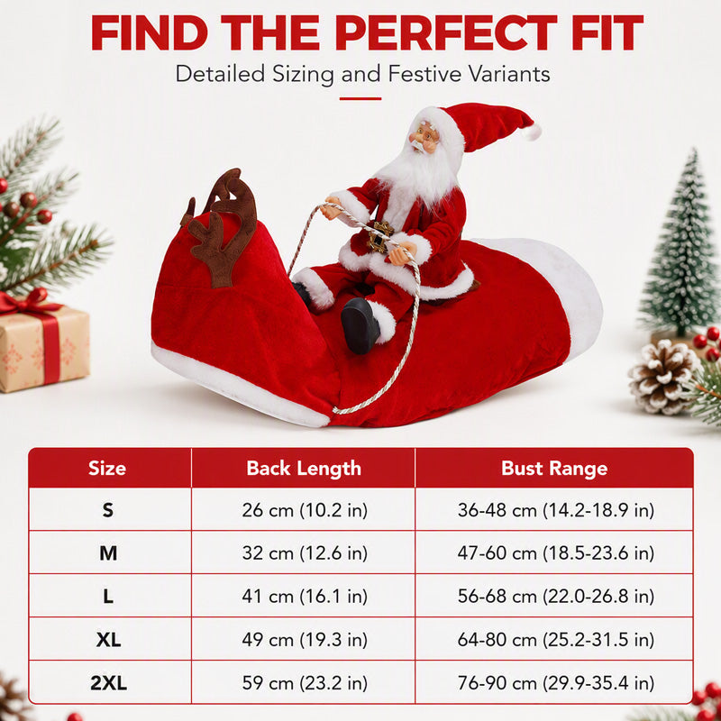 Funny Christmas Dog Reindeer Riding Costume