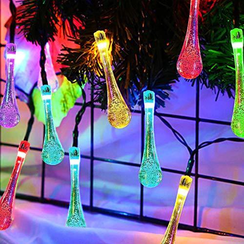Light Up Anywhere Instantly! Solar No-Cord Waterdrop String Lights