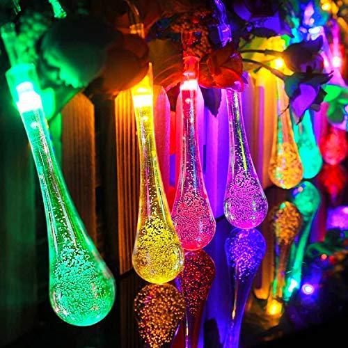 Light Up Anywhere Instantly! Solar No-Cord Waterdrop String Lights