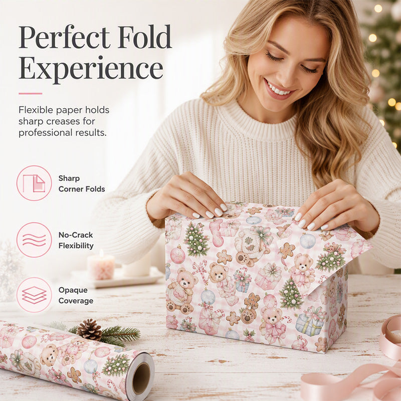 Cute Teddy Bear Christmas Gift Wrapping Paper
