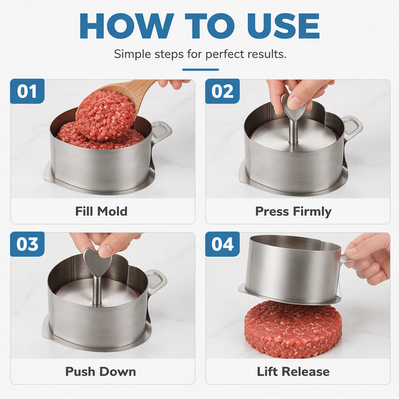 🔥Stainless Steel Dessert Mold and Press Set