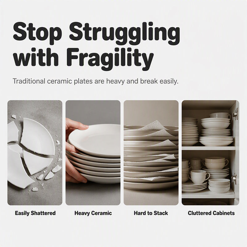 Serve Any Meal Anywhere! Unbreakable Dishwasher-Safe Wheat Plates