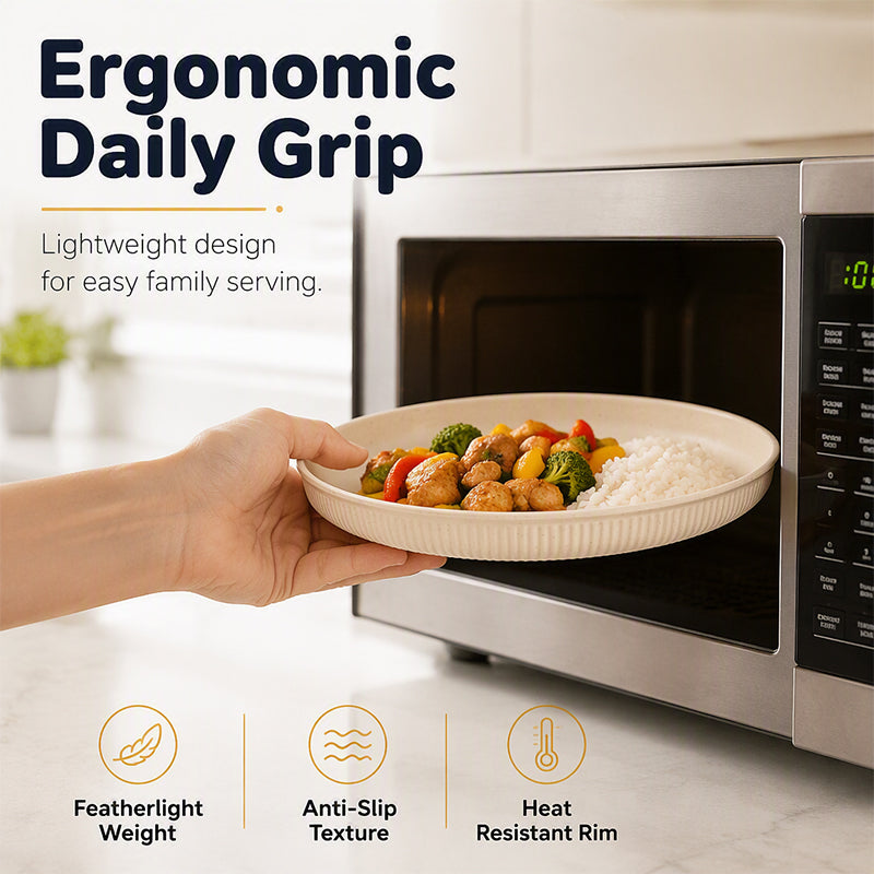 Serve Any Meal Anywhere! Unbreakable Dishwasher-Safe Wheat Plates