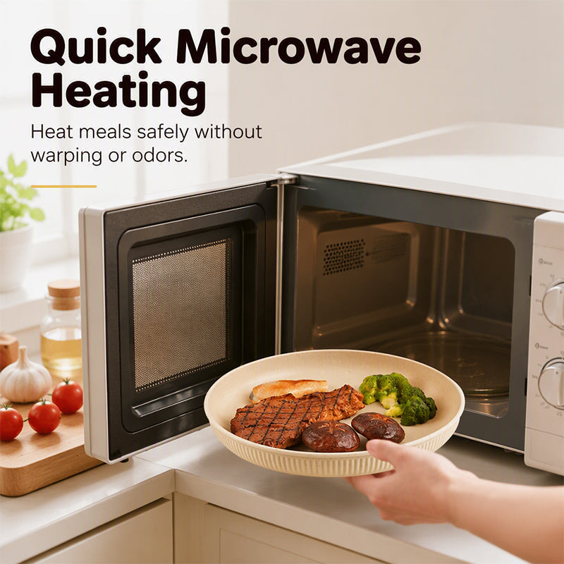 Serve Any Meal Anywhere! Unbreakable Dishwasher-Safe Wheat Plates