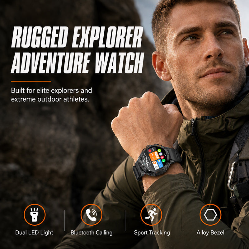 Answer Calls & Light Up Instantly! Rugged Adventure Watch