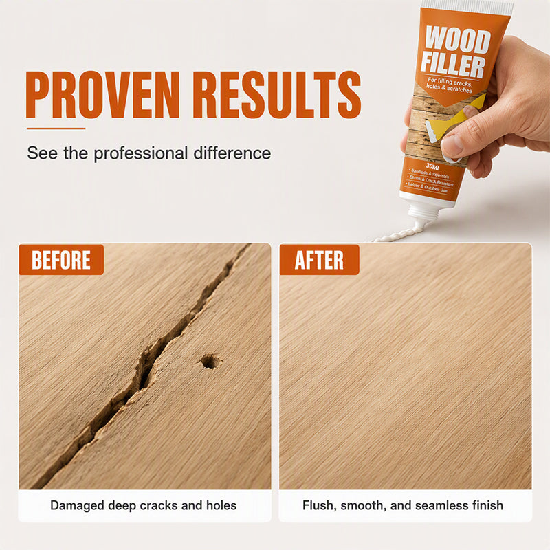 Fill Wood Gaps Instantly! Paintable No-Shrink Repair Filler