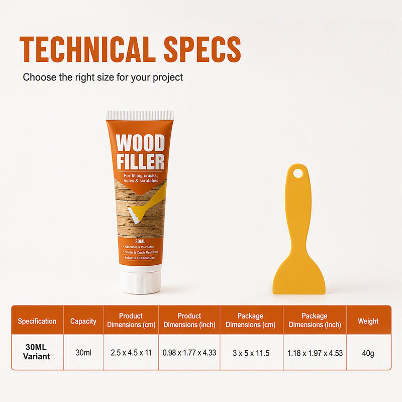 Fill Wood Gaps Instantly! Paintable No-Shrink Repair Filler