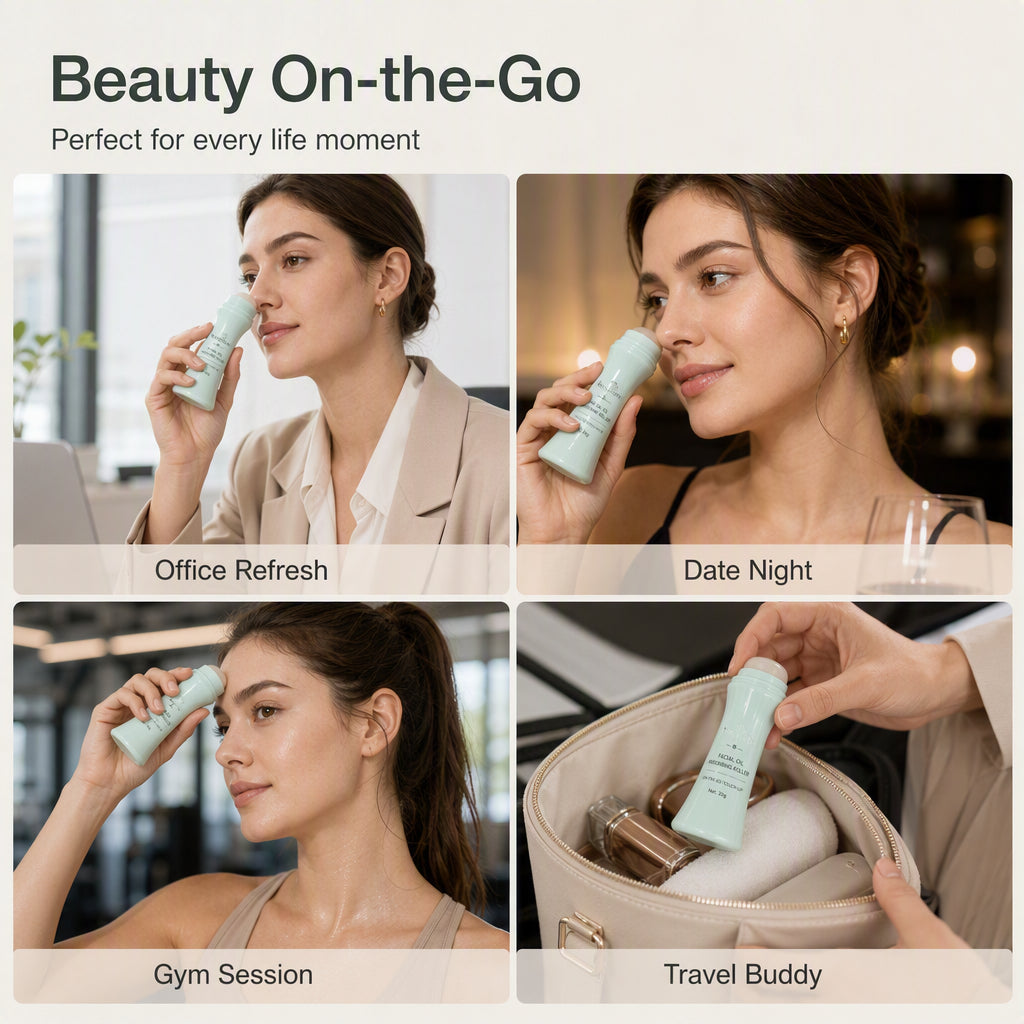 Mattify Shine Instantly! 360° No-Makeup-Disturb Oil Roller