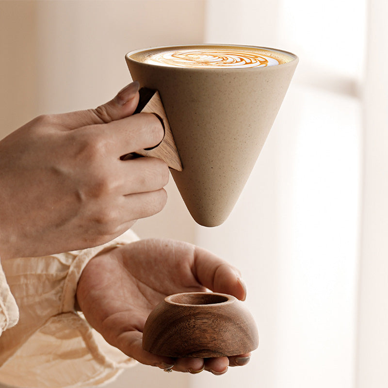 Sip in Style Instantly! No-Slip Rustic Wood-Handle Mug