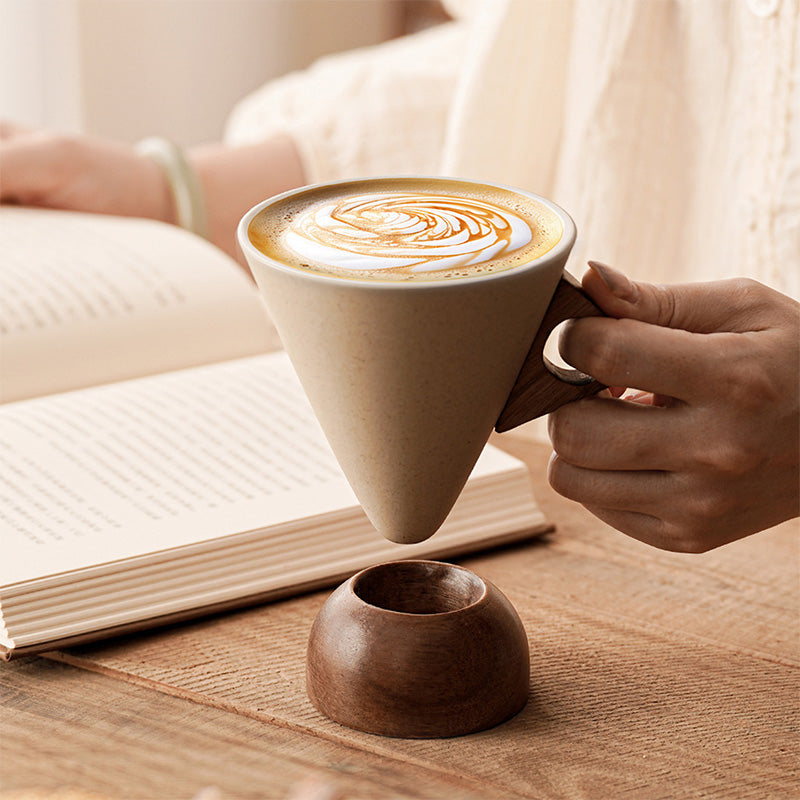 Sip in Style Instantly! No-Slip Rustic Wood-Handle Mug