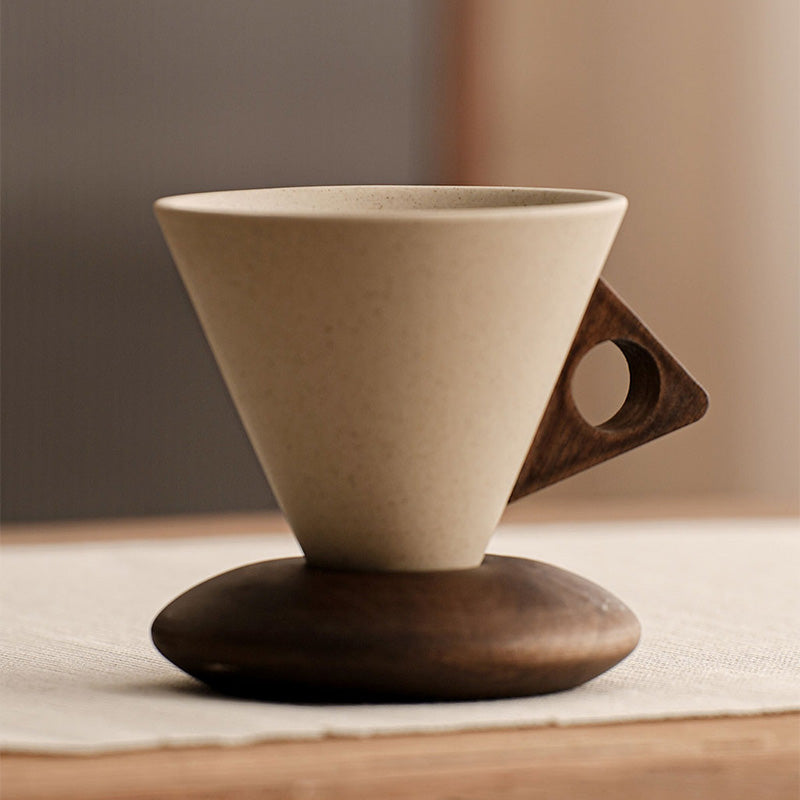 Sip in Style Instantly! No-Slip Rustic Wood-Handle Mug