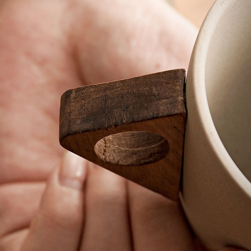 Sip in Style Instantly! No-Slip Rustic Wood-Handle Mug