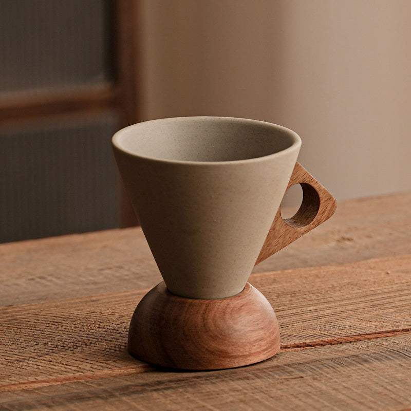 Sip in Style Instantly! No-Slip Rustic Wood-Handle Mug