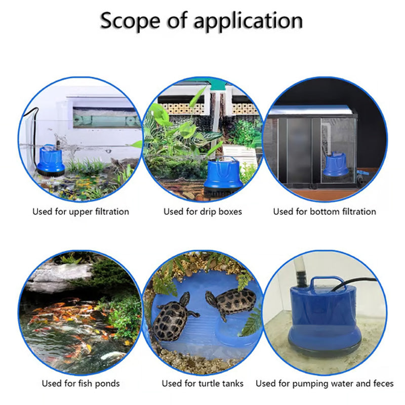 Filter Any Tank Instantly! 360° No-Leak Quiet Aquarium Pump
