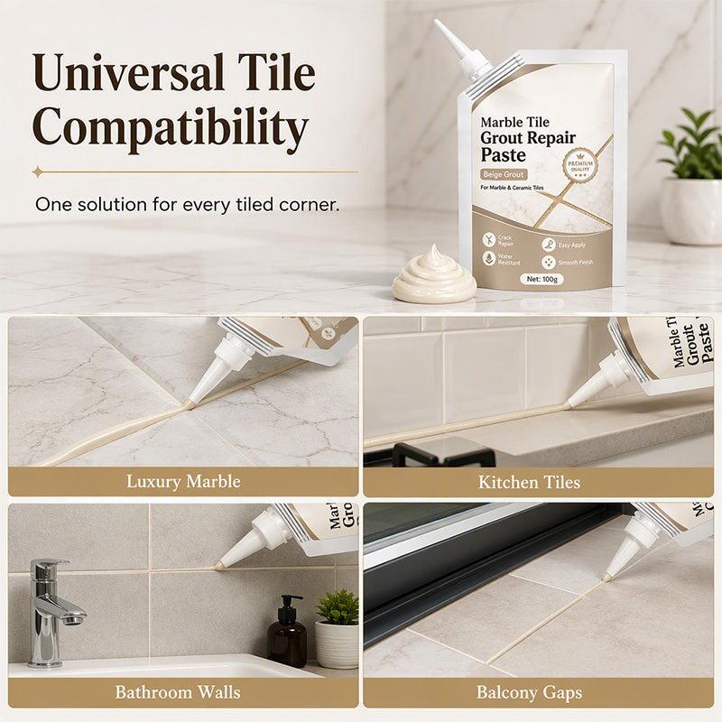 Fill Tile Gaps Instantly! Waterproof No-Crack Grout Repair Paste