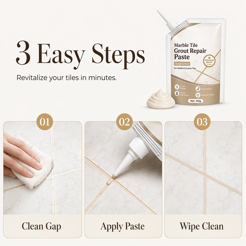 Fill Tile Gaps Instantly! Waterproof No-Crack Grout Repair Paste