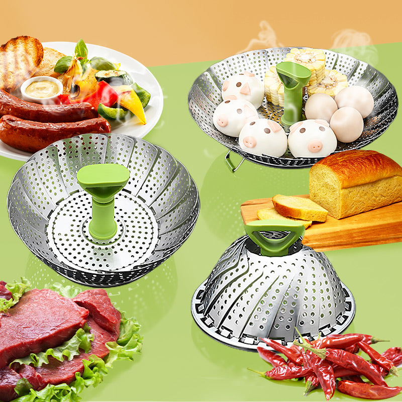 Steam Any Dish Instantly! No-Scratch Expandable Stainless Steamer