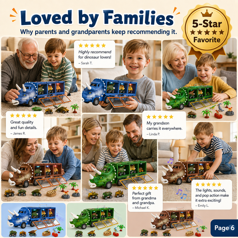 Launch Dino Fun Instantly! Light-Up No-Mess Storage Truck Playset