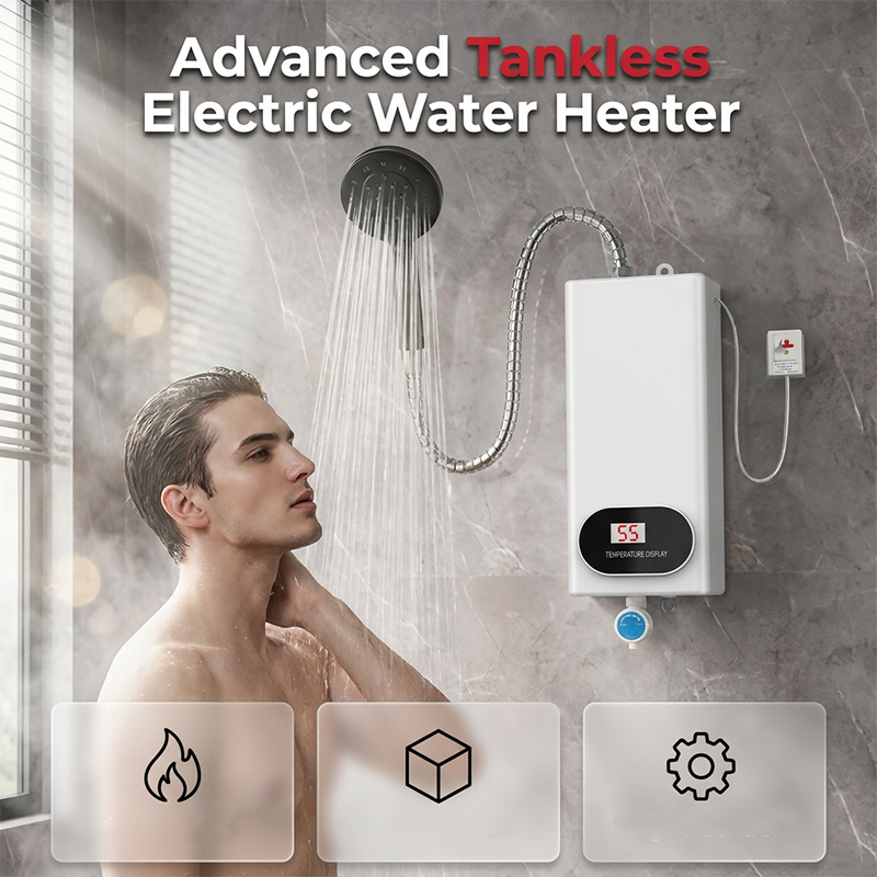 Heat Water Instantly! Tankless No-Wait Digital Shower Heater