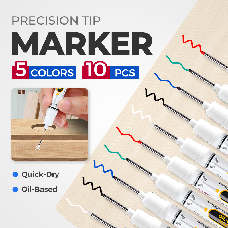 Mark Any Surface Instantly! No-Dry Cap-Off Oil-Based Marker