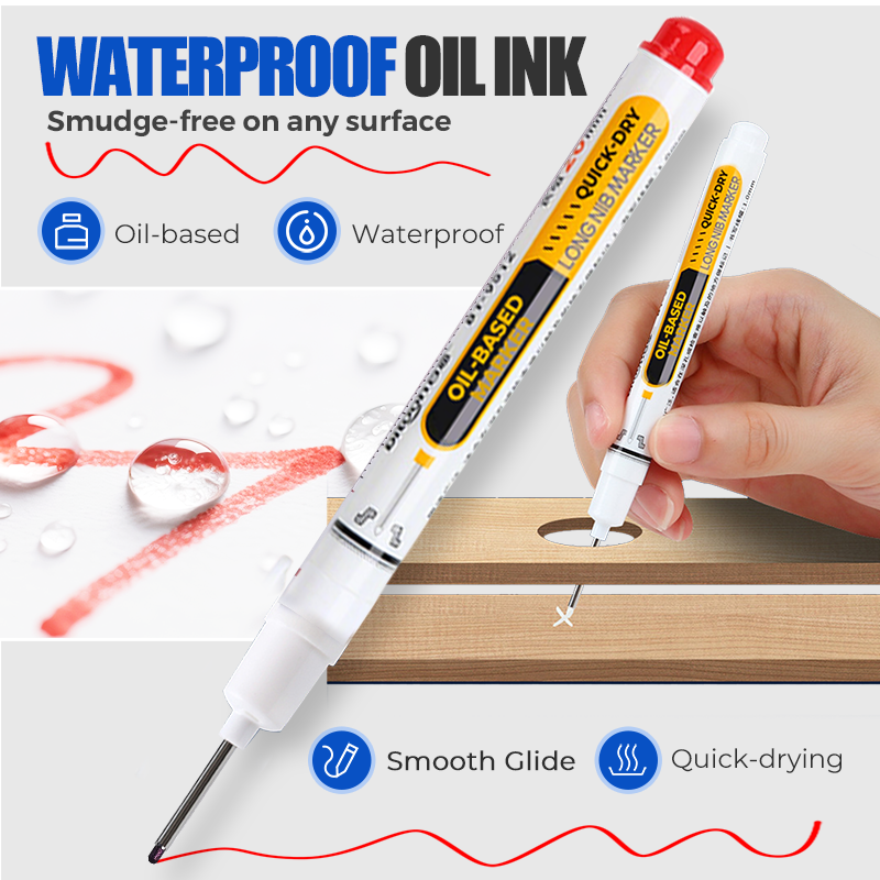 Mark Any Surface Instantly! No-Dry Cap-Off Oil-Based Marker