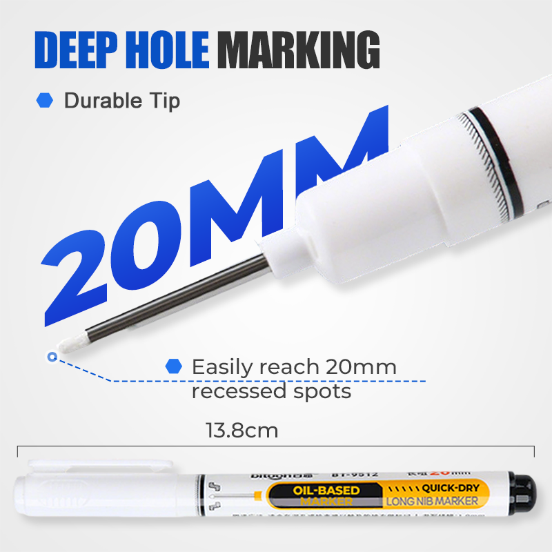 Mark Any Surface Instantly! No-Dry Cap-Off Oil-Based Marker