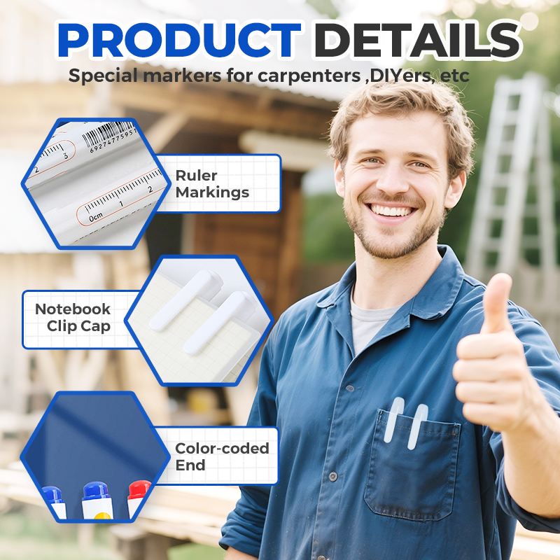 Mark Any Surface Instantly! No-Dry Cap-Off Oil-Based Marker