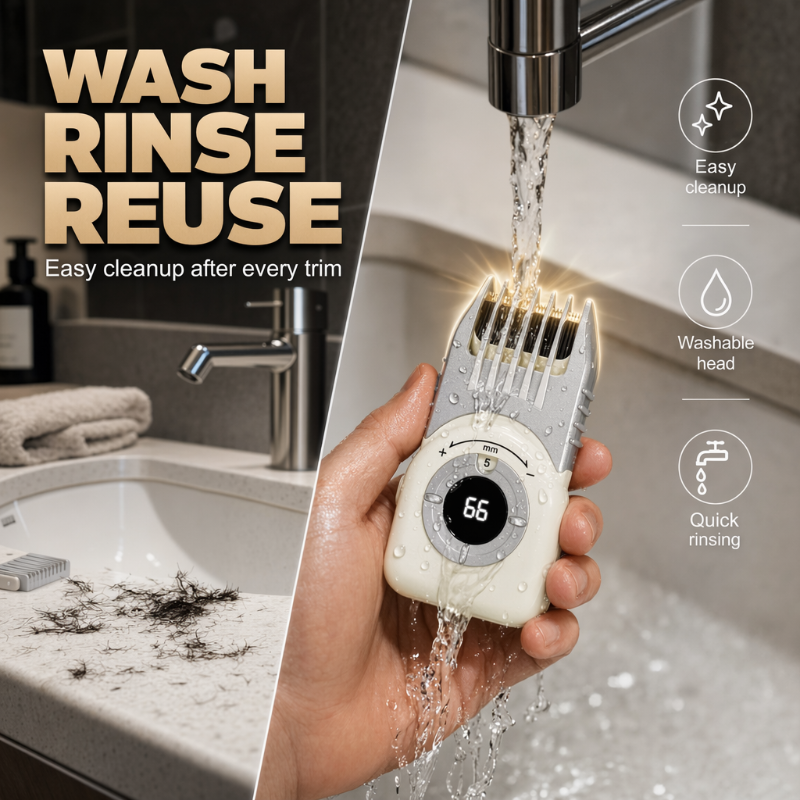 Trim Hair Anywhere Instantly! Washable No-Cord Dial Clipper