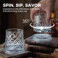 Spin Any Drink Instantly! No-Tip 360° Rotating Whiskey Glass
