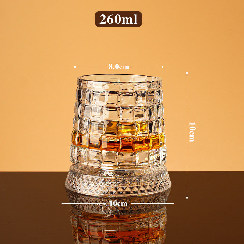 Spin Any Drink Instantly! No-Tip 360° Rotating Whiskey Glass