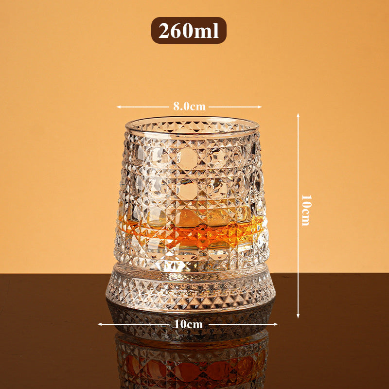 Spin Any Drink Instantly! No-Tip 360° Rotating Whiskey Glass