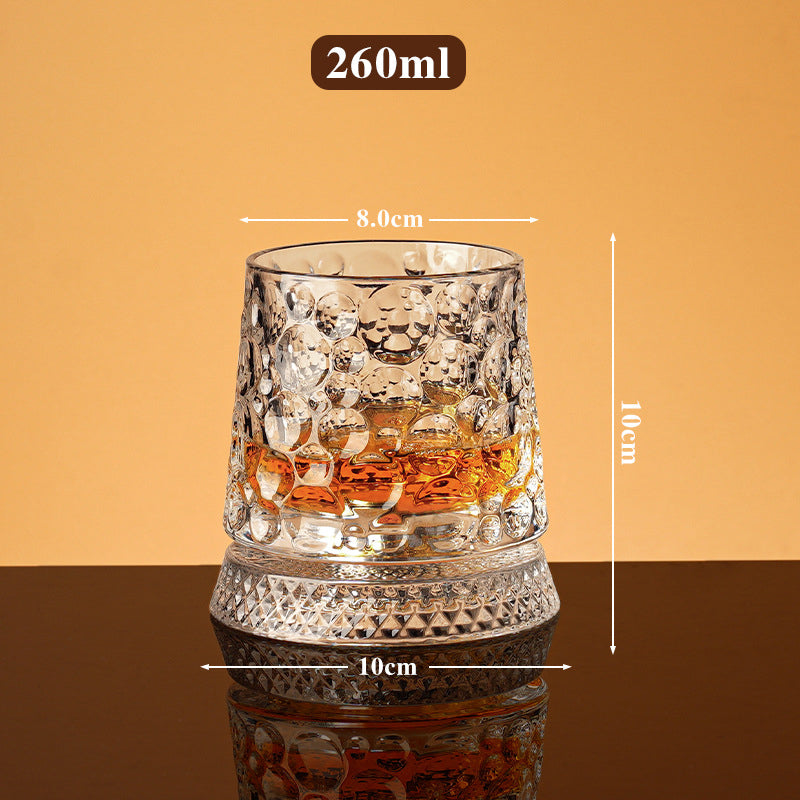 Spin Any Drink Instantly! No-Tip 360° Rotating Whiskey Glass