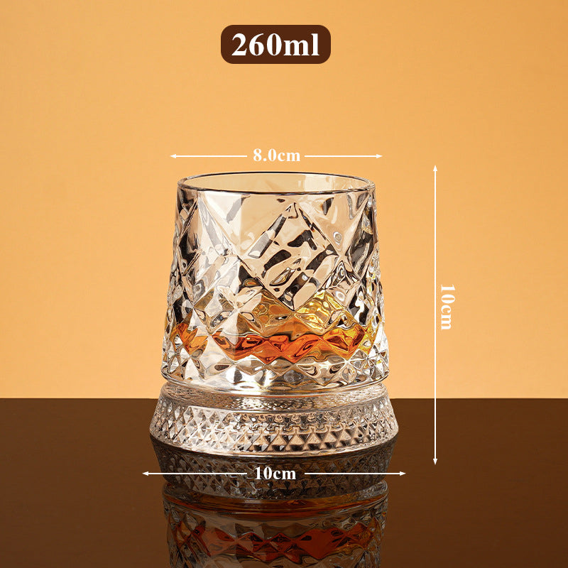 Spin Any Drink Instantly! No-Tip 360° Rotating Whiskey Glass