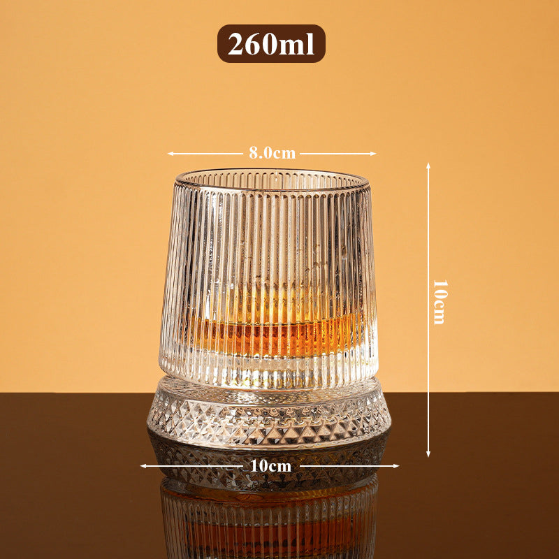Spin Any Drink Instantly! No-Tip 360° Rotating Whiskey Glass