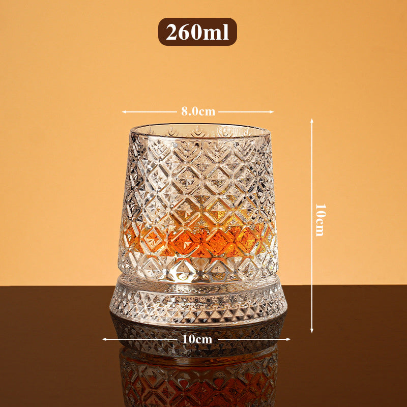 Spin Any Drink Instantly! No-Tip 360° Rotating Whiskey Glass