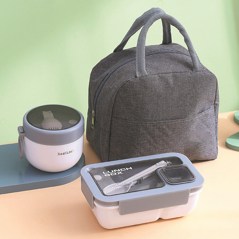 Portioned Microwave Lunch Box with Cutlery Storage