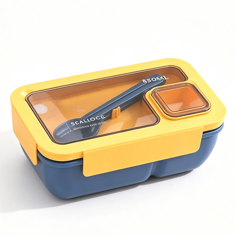 Portioned Microwave Lunch Box with Cutlery Storage