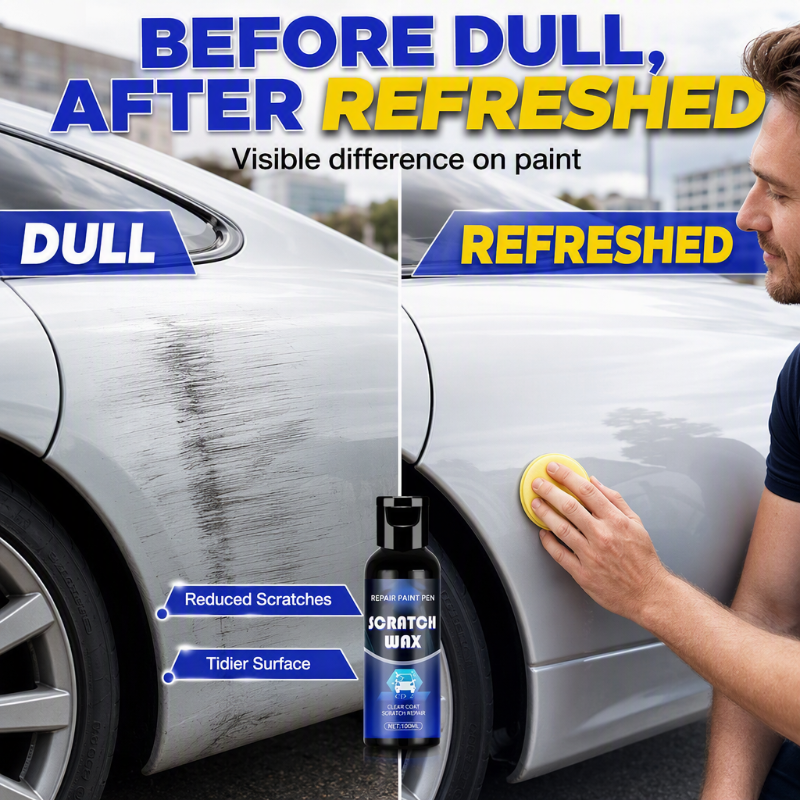 Hide Car Scratches Instantly! No-Mess Glossy Touch-Up Wax