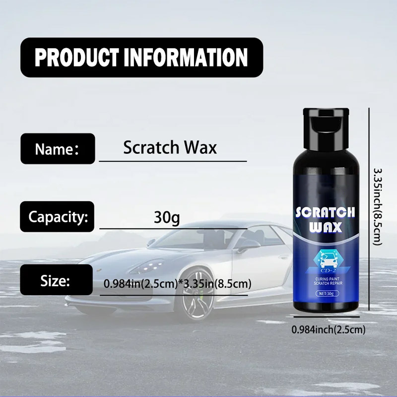 Hide Car Scratches Instantly! No-Mess Glossy Touch-Up Wax